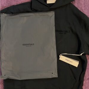 Essentials Black Hoodie Sweater